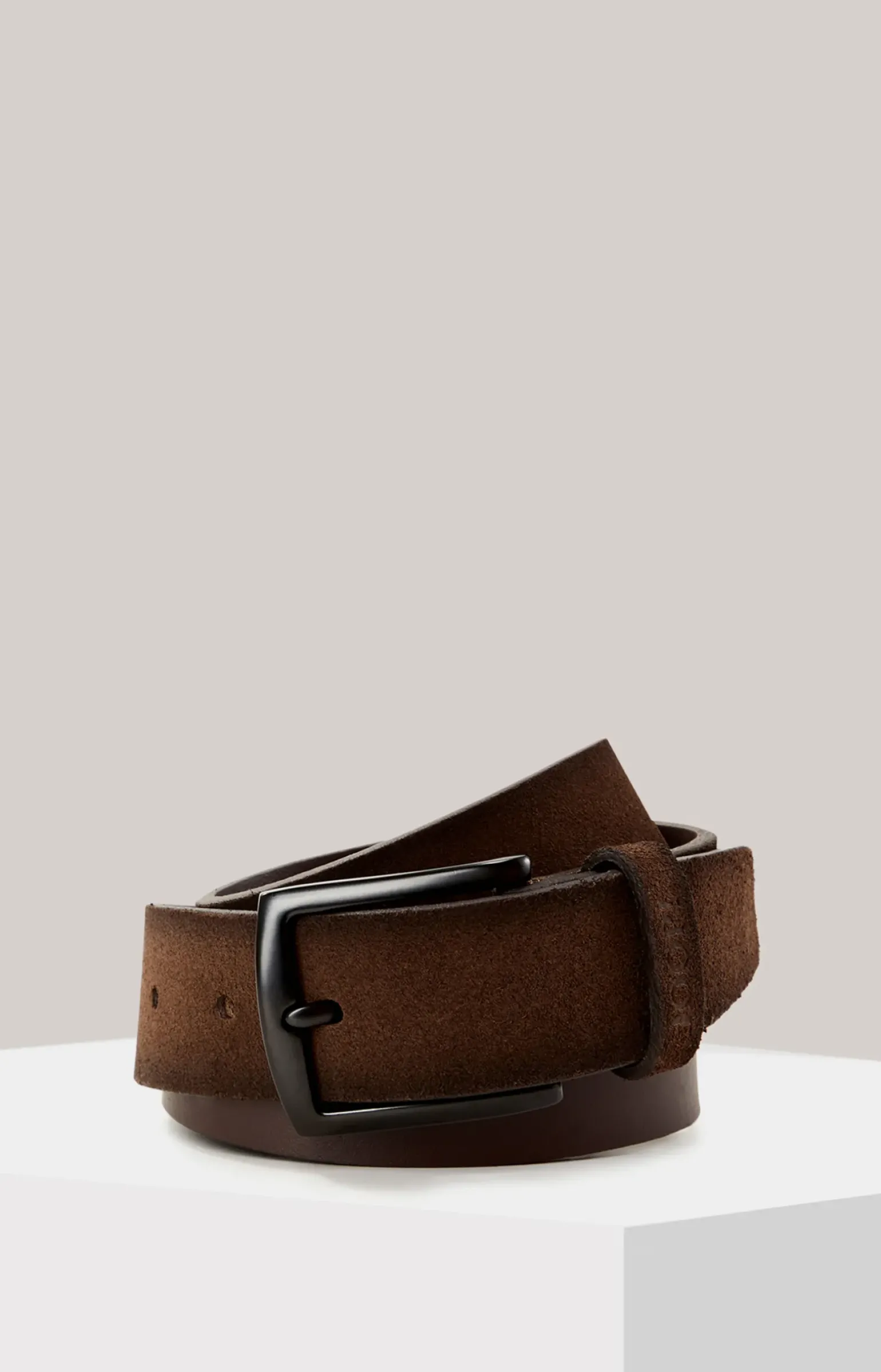 Veloursledergürtel in Braun