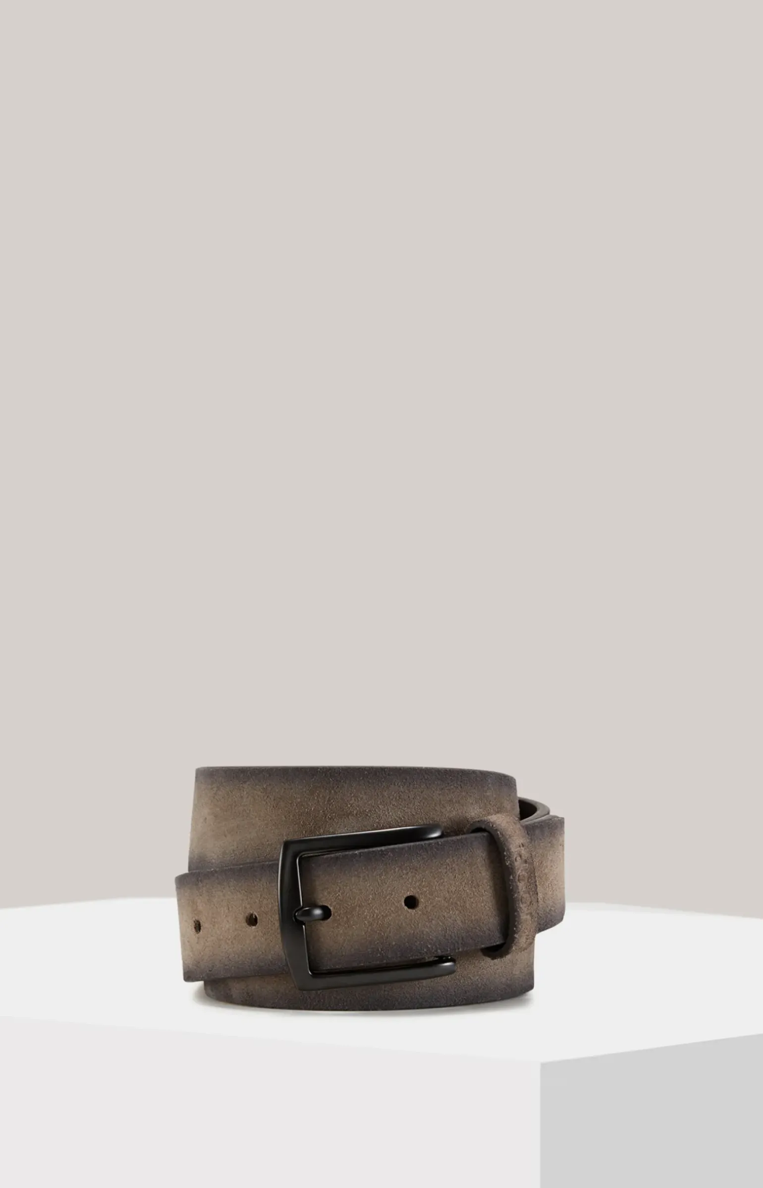 Veloursledergürtel in Grau
