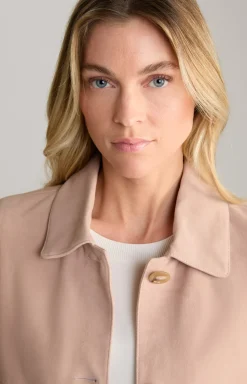 Velours-Lederjacke in Rosé