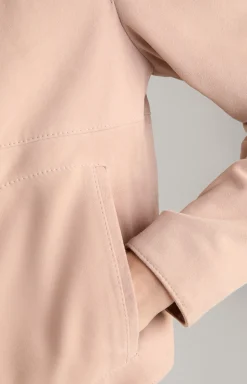 Velours-Lederjacke in Rosé