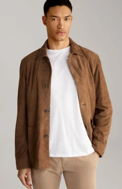 Velours-Lederjacke Zag in Braun