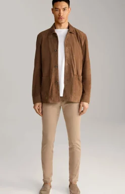 Velours-Lederjacke Zag in Braun