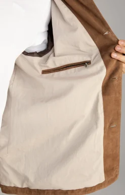 Velours-Lederjacke Zag in Braun