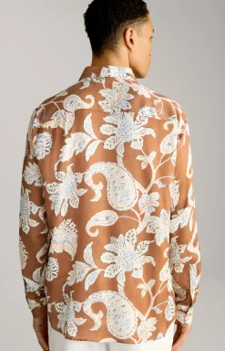 Viskose-Hemd Matty in Kupfer/Ecru