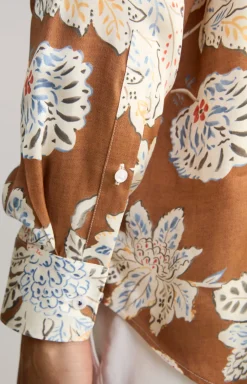 Viskose-Hemd Matty in Kupfer/Ecru