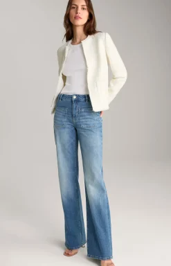 Wide Leg Jeans in Blue Washed