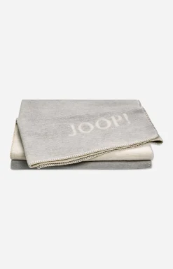 Wohndecke JOOP! MELANGE-DOUBLEFACE in Stein-Silber