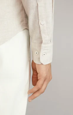 Wollflanell-Hemd Pai in Hellbraun meliert