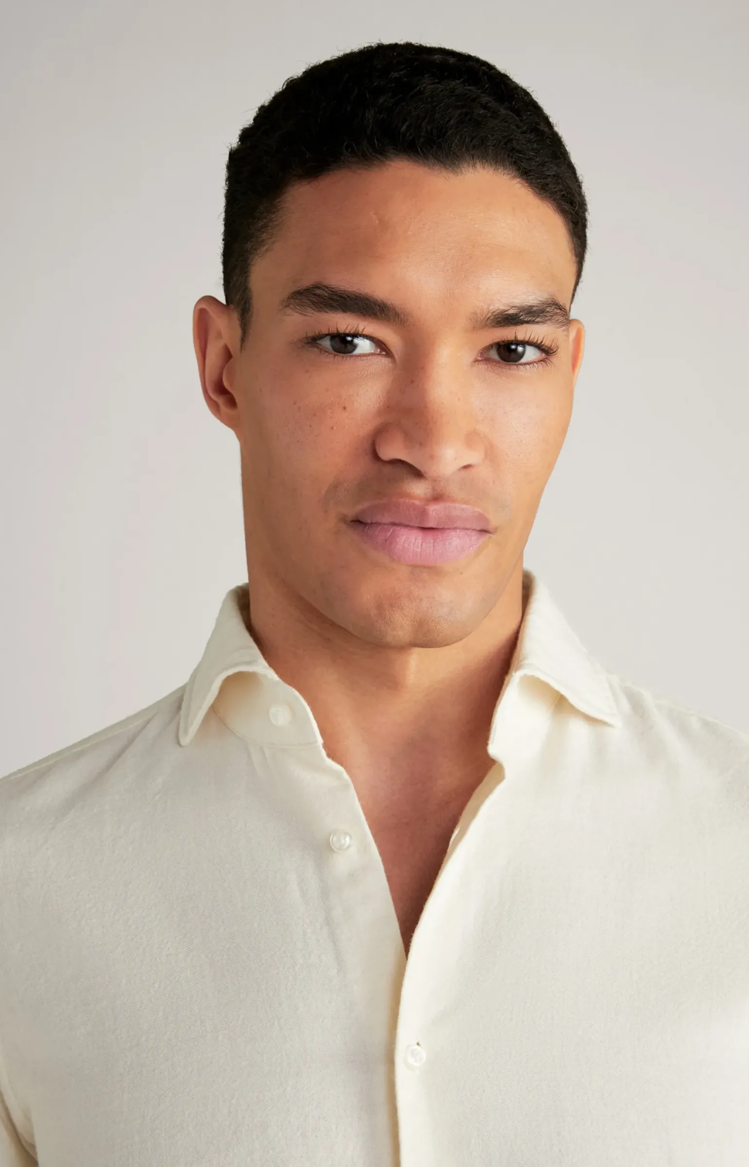 Wollflanell-Hemd Pai in Offwhite