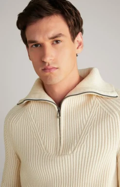 Wool-Mix-Pullover Brunor in Offwhite
