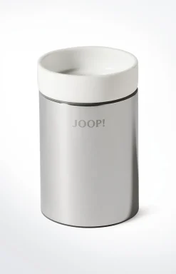 Zahnputzbecher Chromeline, Silber/Weiß