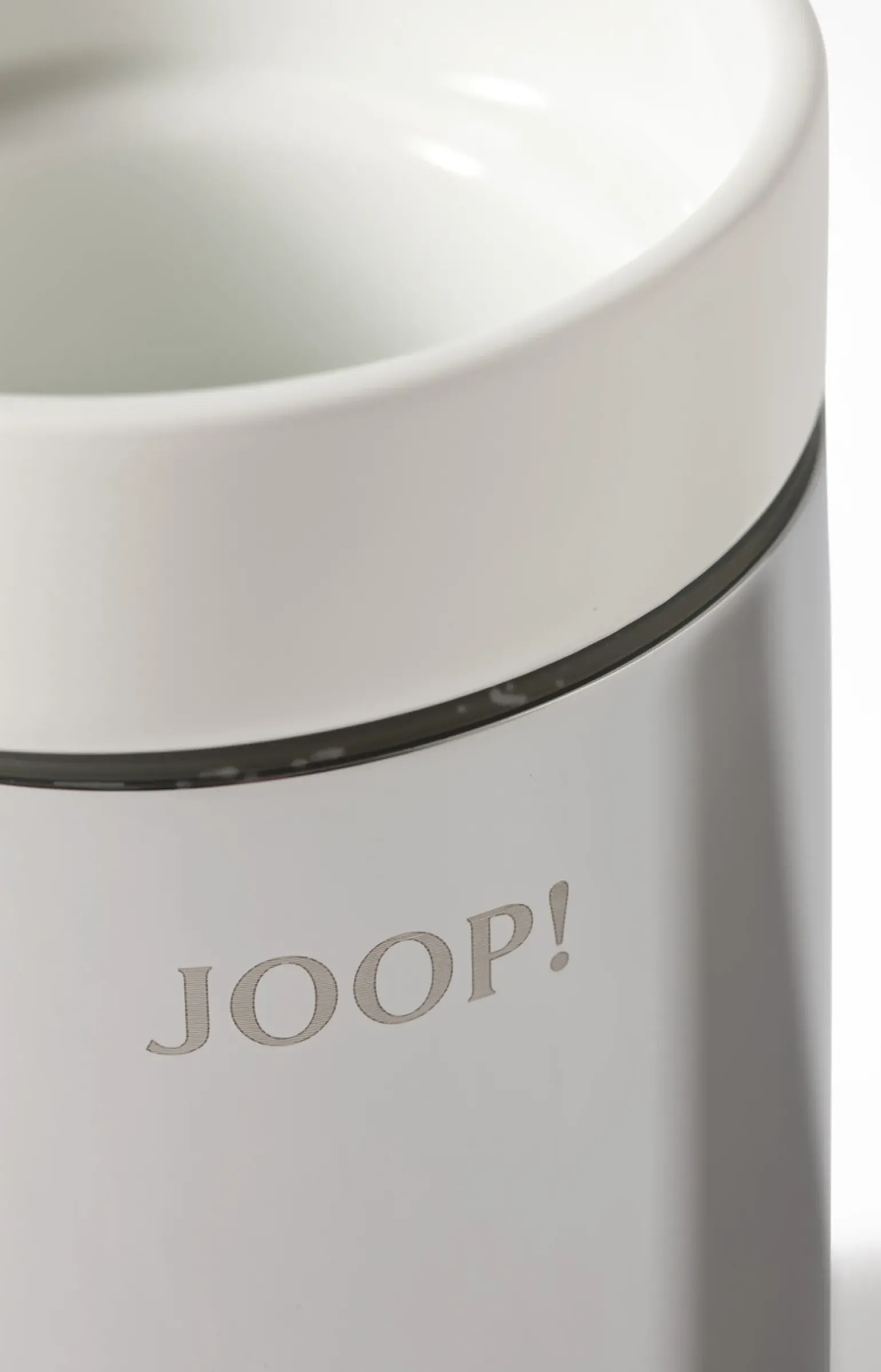 Zahnputzbecher Chromeline, Silber/Weiß