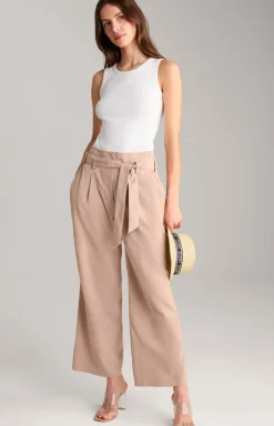 Ziegenvelours-Lederhose in Hellbraun