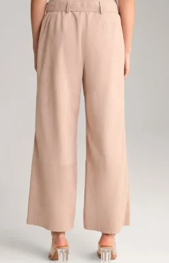 Ziegenvelours-Lederhose in Hellbraun