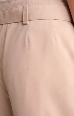 Ziegenvelours-Lederhose in Hellbraun