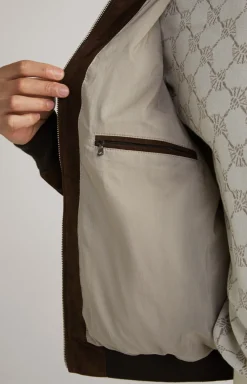 Ziegenvelours-Lederjacke Laup in Dunkelbraun