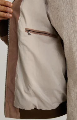 Ziegenvelours-Lederjacke Laup in Hellbraun