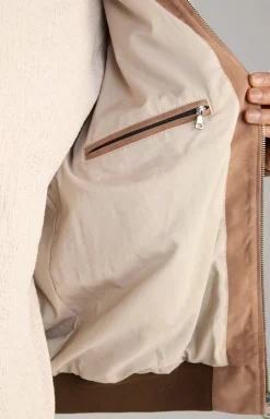 Ziegenvelours-Lederjacke Laup in Hellbraun