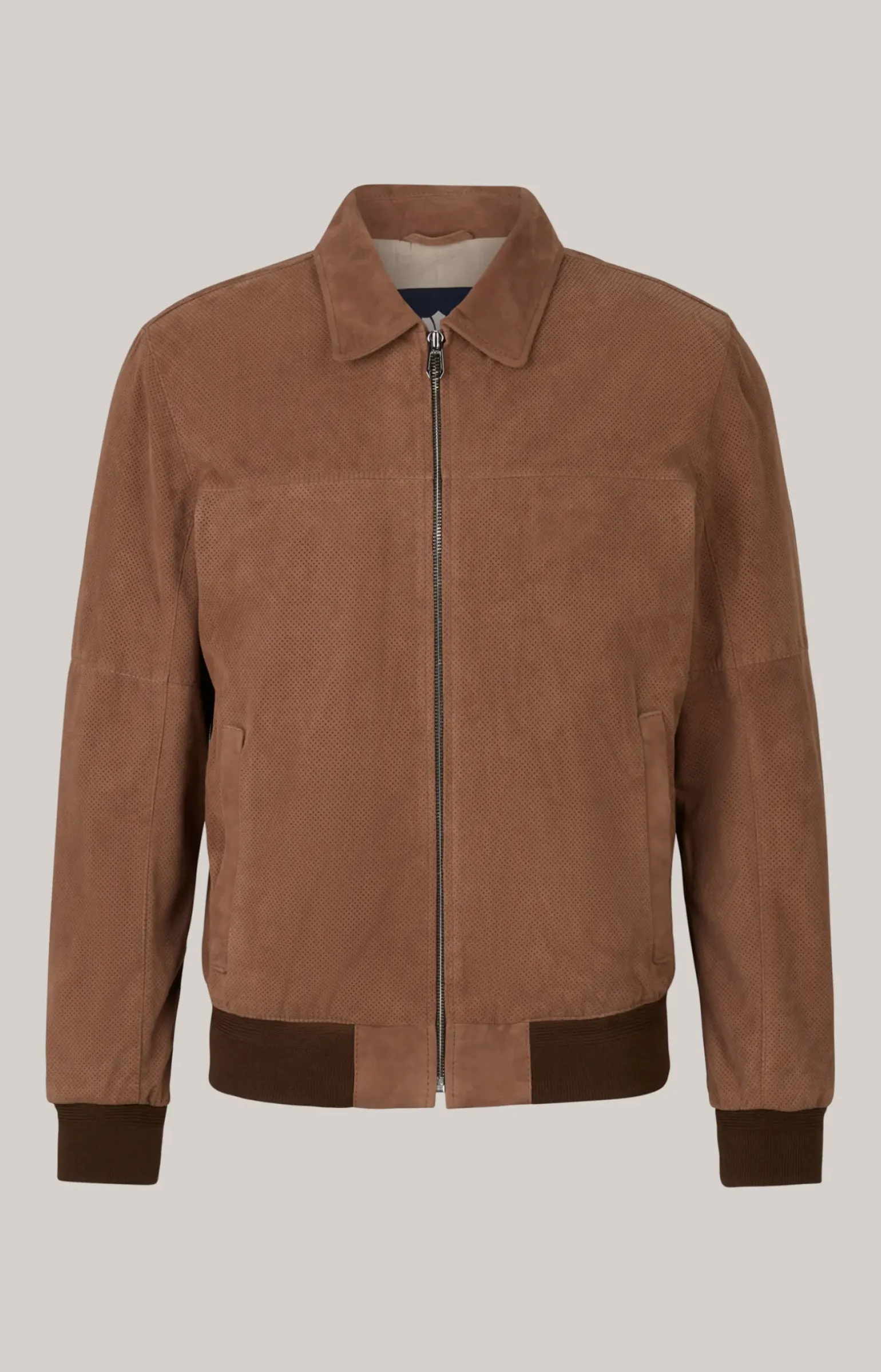 Ziegenvelours-Lederjacke Laup in Hellbraun