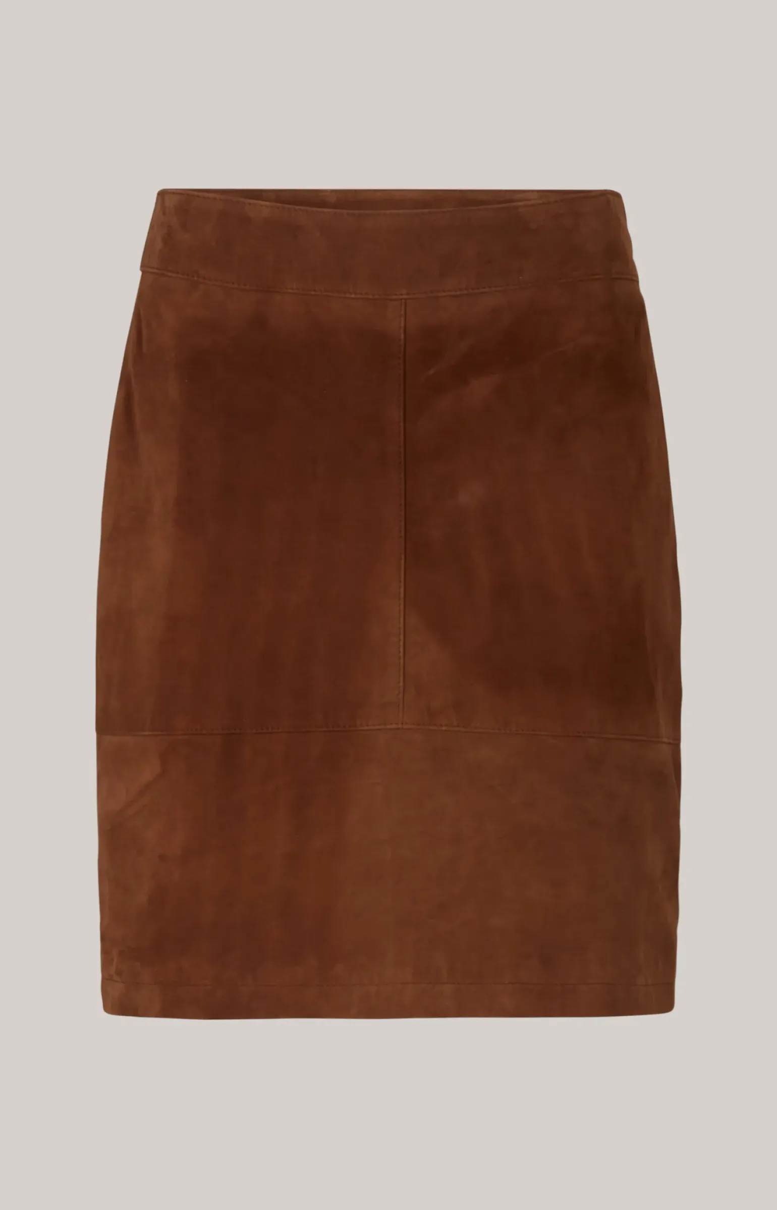 Ziegenvelours-Lederrock in Braun